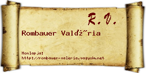 Rombauer Valéria névjegykártya