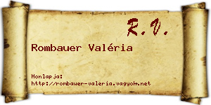 Rombauer Valéria névjegykártya